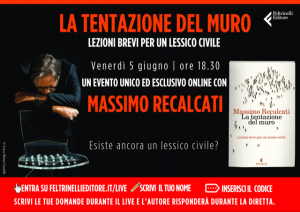 VENERDÌ  5 GIUGNO, ORE 18:30 UN INCONTRO IN ESCLUSIVA CON MASSIMO RECALCATI