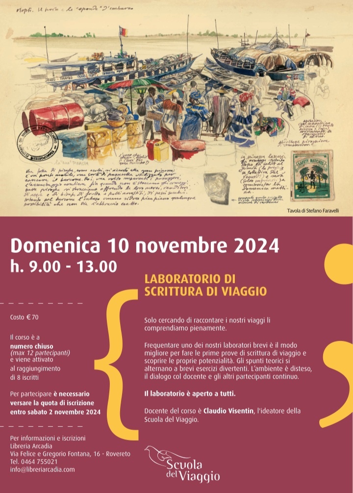 DOMENICA 10 NOVEMBRE, DALLE ORE 09:00 ALLE ORE 13:00 – LABORATORIO DI SCRITTURA DI VIAGGIO